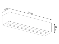 New Sollux Lighting Vega Up & Down Aplique Cemento, 50cm Gris