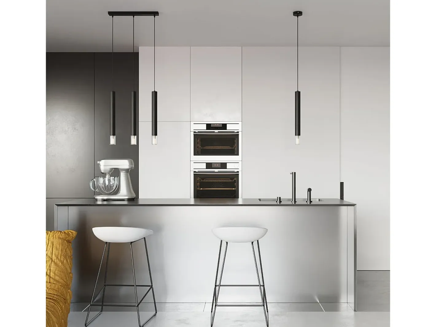 Sollux Lighting Lámpara Suspendida-Wezyr Lámpara de Techo Colgante Bar, , 2x G9 Negro