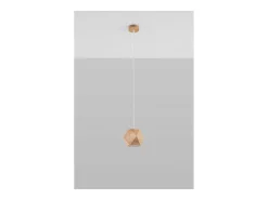 Sollux Lighting Lámpara Suspendida-Woody Plafón Colgante Esférico, Madera Natural, 1x GU10 Marru00f3n