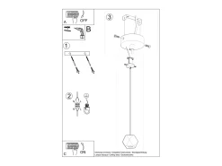 Sollux Lighting Lámpara Suspendida-Woody Plafón Colgante Esférico, Madera Natural, 1x GU10 Marru00f3n