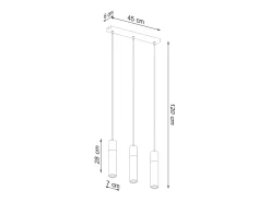 Sale Sollux Lighting Zane Bar Lámpara de Techo Colgante Hormigón, Madera Natural, 45cm Gris