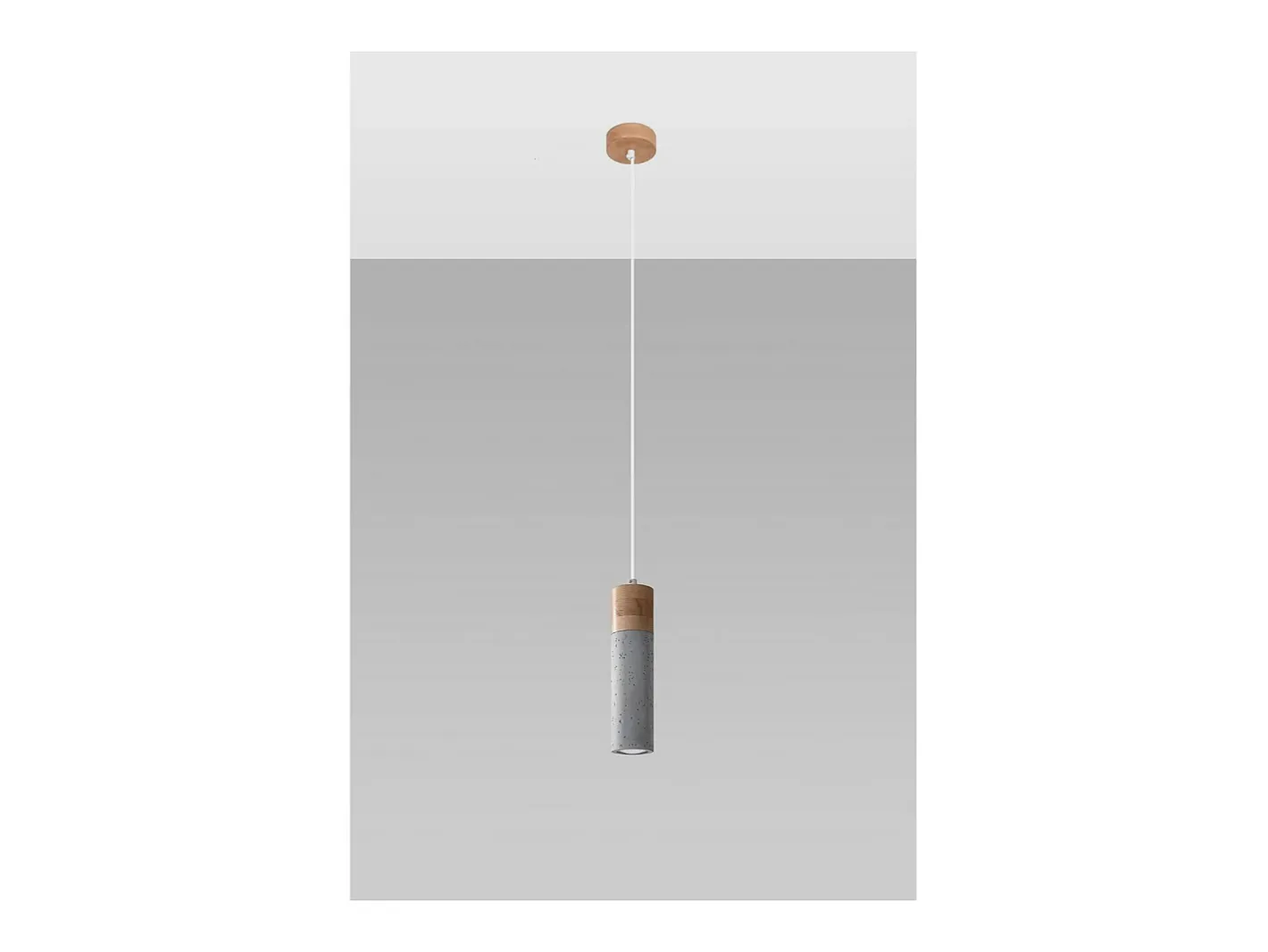 Best Sollux Lighting Zane Lámpara de Techo Suspendida Slim Cemento, Madera Natural Gris