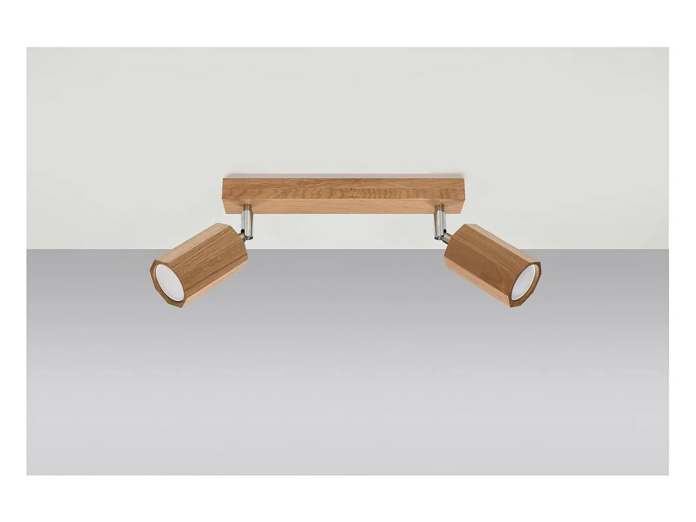 Outlet Sollux Lighting Zeke Foco de Techo Twin Octagon Roble Madera, 2x GU10 Marru00f3n