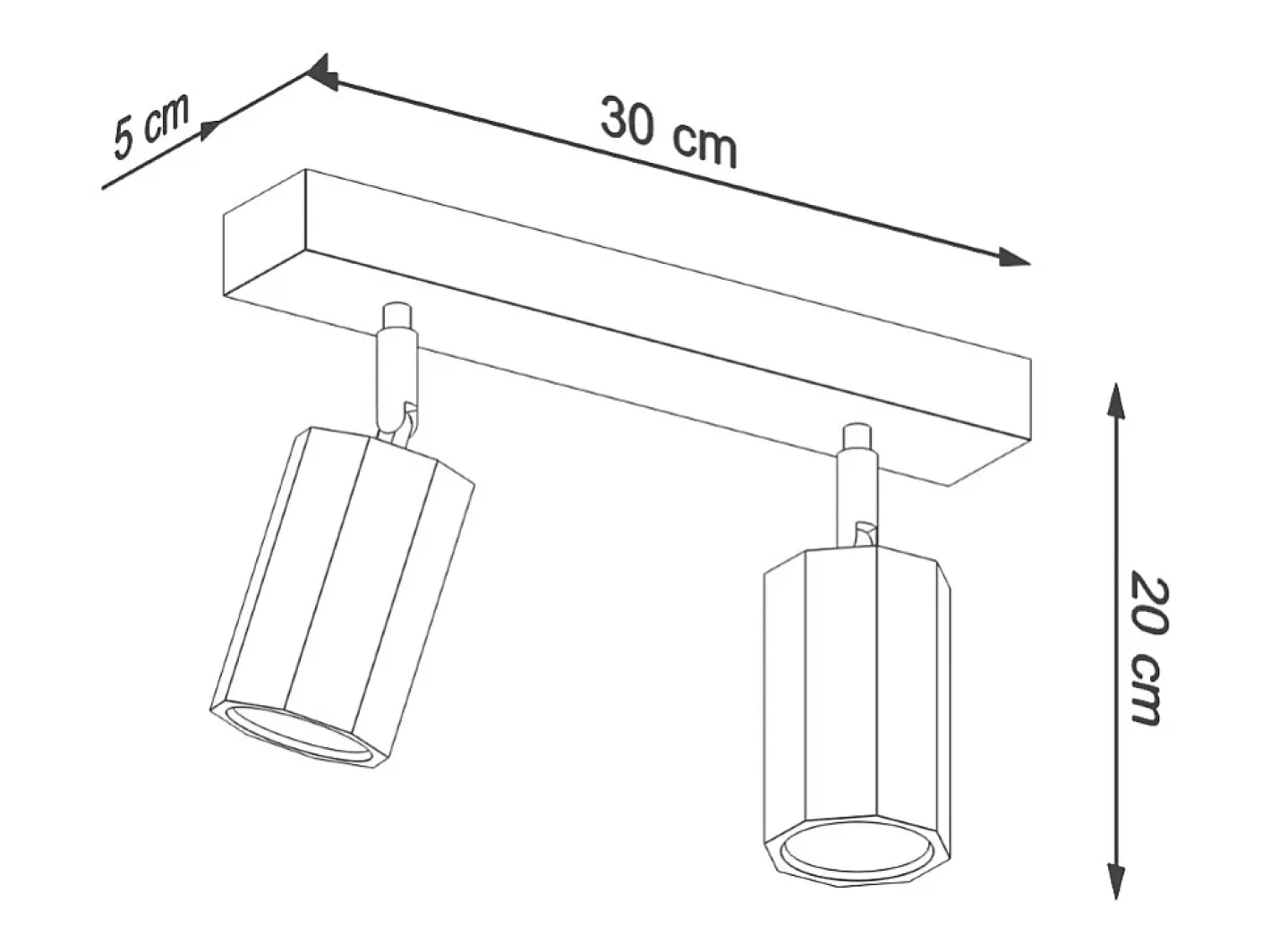 Outlet Sollux Lighting Zeke Foco de Techo Twin Octagon Roble Madera, 2x GU10 Marru00f3n