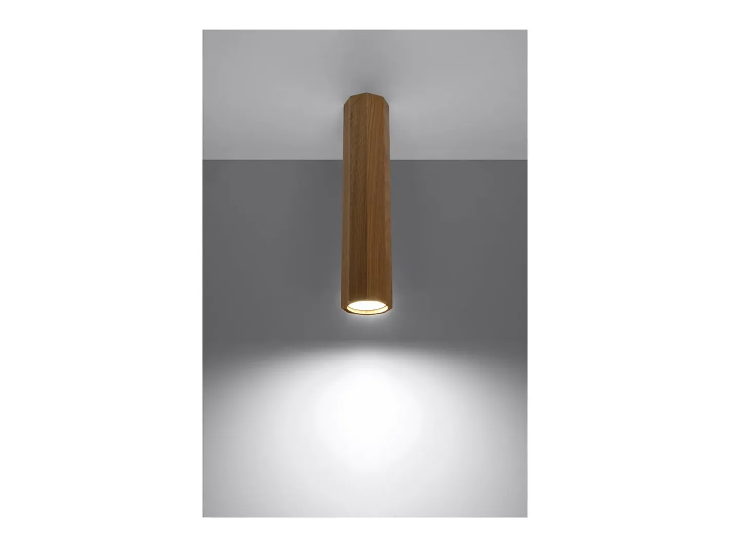 Outlet Sollux Lighting Zeke Foco empotrable octogonal de madera de roble, 17,5 cm Marru00f3n