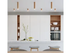 Outlet Sollux Lighting Zeke Foco empotrable octogonal de madera de roble, 17,5 cm Marru00f3n
