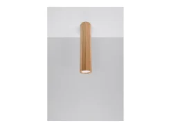 Outlet Sollux Lighting Zeke Foco empotrable octogonal de madera de roble, 17,5 cm Marru00f3n