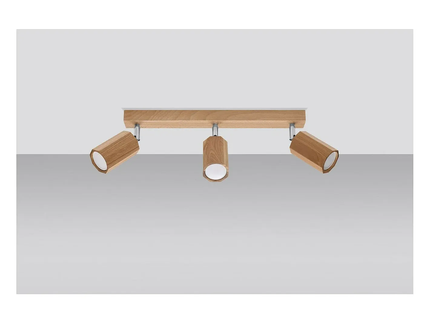 Sollux Lighting Zeke Foco de Techo Octágono Roble Barra Madera, 3x GU10 Marru00f3n New