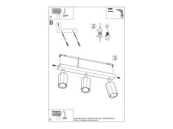 Sollux Lighting Zeke Foco de Techo Octágono Roble Barra Madera, 3x GU10 Marru00f3n New