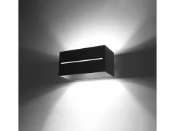 Sollux Lighting Aplique Para Pared-Sollux LOBO MAXI - Aplique de pared empotrado 2 Light Up Down Negro