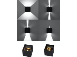 Sollux Lighting Aplique Para Pared-Sollux LUCA - Aplique de pared empotrable LED 1 Light Up Down Negro