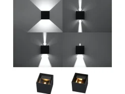 Sollux Lighting Aplique Para Pared-Sollux LUCA - Aplique de pared empotrable LED 1 Light Up Down Negro