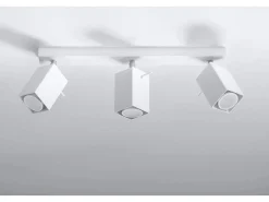 Sollux Lighting Plafón-Sollux MERIDA - Barra de 3 focos de luz blanca, GU10 Blanco