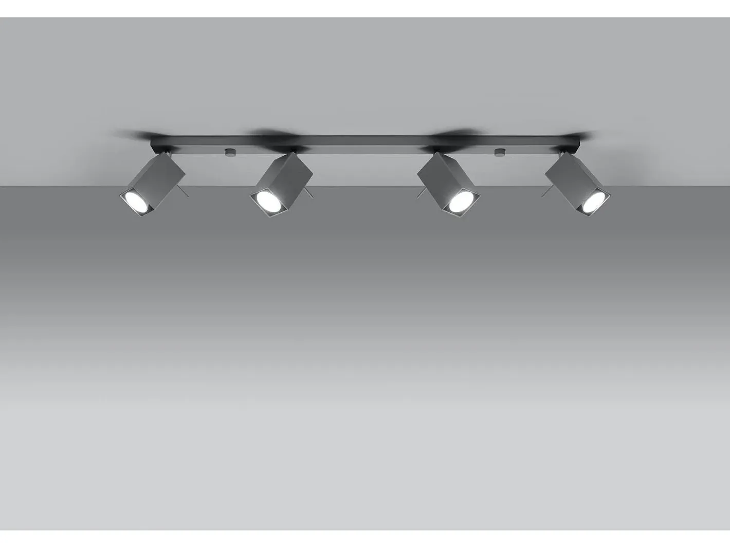 Outlet Sollux Lighting Sollux MERIDA - Barra de 4 focos de luz , GU10 Gris
