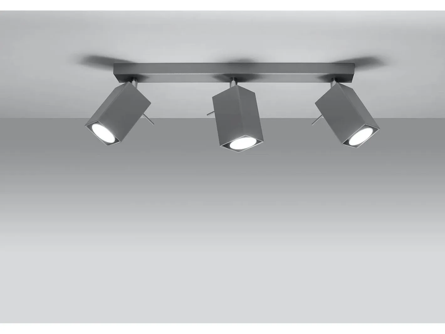 Sollux Lighting Plafón-Sollux MERIDA - Barra de 3 focos de luz , GU10 Gris