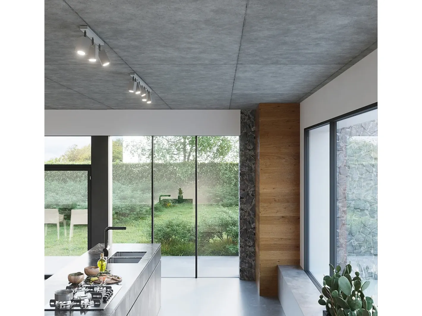 Sollux Lighting Plafón-Sollux MERIDA - Barra de 3 focos de luz , GU10 Gris