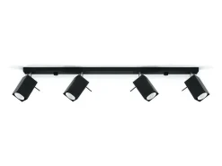New Sollux Lighting Sollux MERIDA - Barra de 4 focos de luz negra, GU10 Negro
