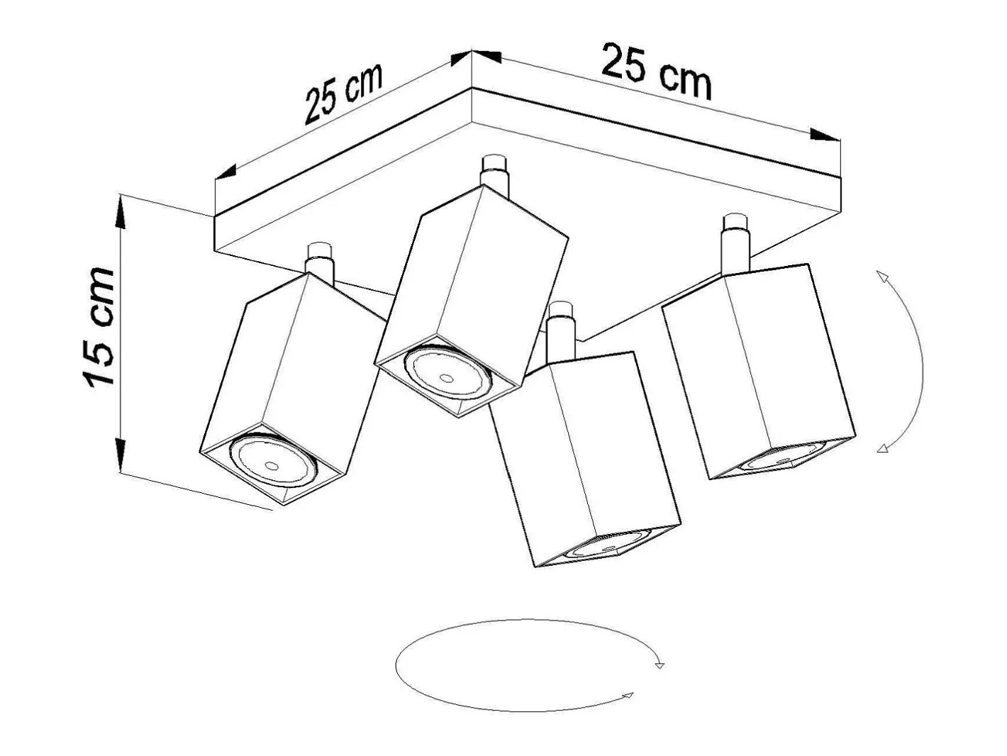 Discount Sollux Lighting Sollux MERIDA - Cluster de 4 focos de luz , GU10 Gris
