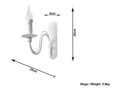 Sollux Lighting Sollux MINERWA - 1 luz de pared Vela Vela Blanca, E14 Blanco
