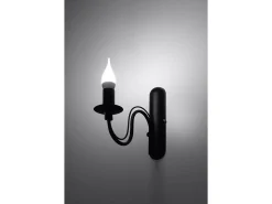 Hot Sollux Lighting Sollux MINERWA - 1 luz de pared Vela Vela Negra, E14 Negro
