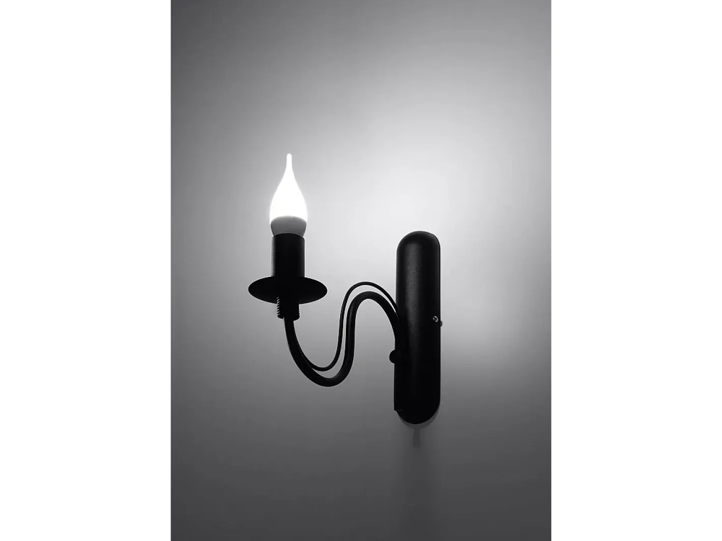 Hot Sollux Lighting Sollux MINERWA - 1 luz de pared Vela Vela Negra, E14 Negro