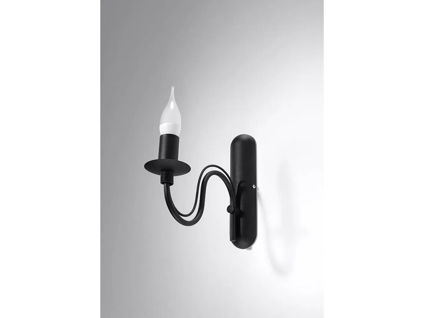 Hot Sollux Lighting Sollux MINERWA - 1 luz de pared Vela Vela Negra, E14 Negro