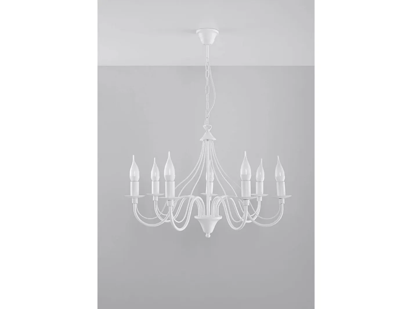 Discount Sollux Lighting Sollux MINERWA - Lámpara de araña con brazos múltiples 7 luces blanca, E14 Blanco