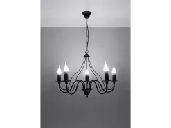 Sollux Lighting Sollux MINERWA - Lámpara de araña de 5 brazos con múltiples luces , E14 Negro Online