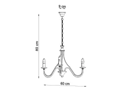 Sollux Lighting Lámpara Suspendida-Sollux MINERWA - Lámpara de araña de tres brazos con 3 luces , E14 Negro