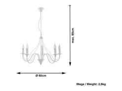 Sollux Lighting Sollux MINERWA - Lámpara de araña de 5 brazos con múltiples luces blanca, E14 Blanco New