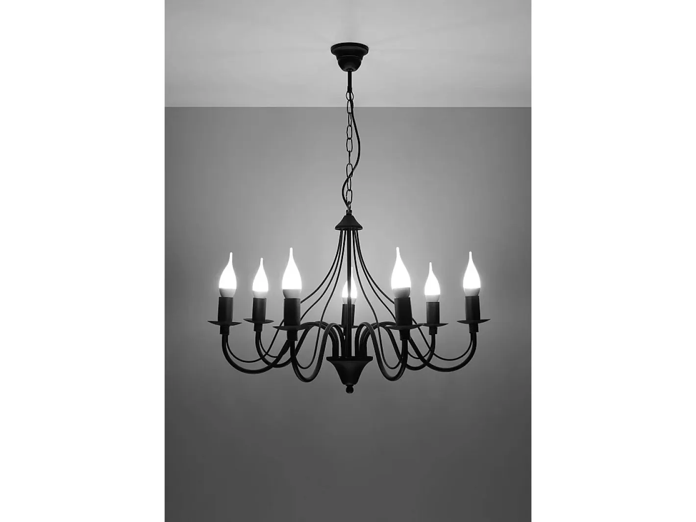 Sollux Lighting Sollux MINERWA - Lámpara de araña con brazos múltiples 7 luces , E14 Negro Outlet