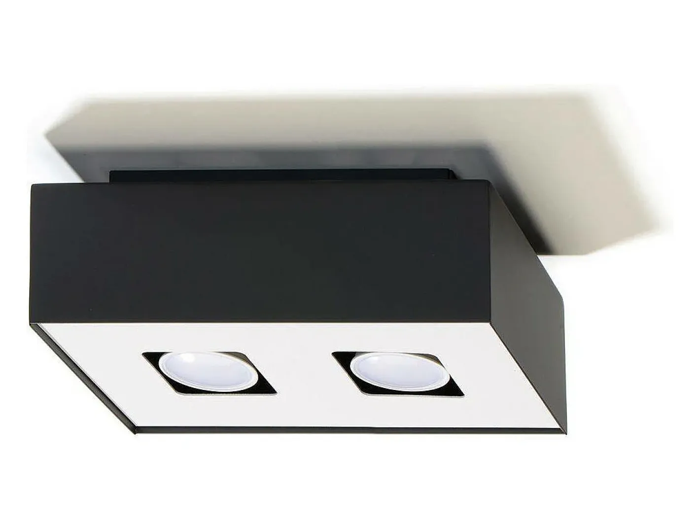 Online Sollux Lighting Sollux MONO - Lámpara de techo empotrada de 2 luces en y negro, GU10 Blanco