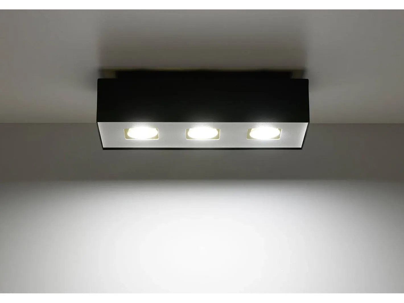 Sollux Lighting Plafón-Sollux MONO - Lámpara de techo empotrada de 3 luces en y negro, GU10 Blanco