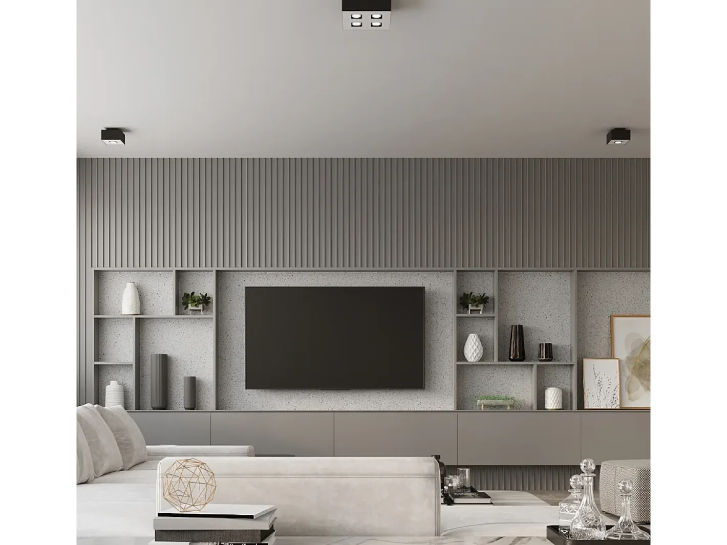 Sollux Lighting Plafón-Sollux MONO - Lámpara de techo empotrada de 3 luces en y negro, GU10 Blanco