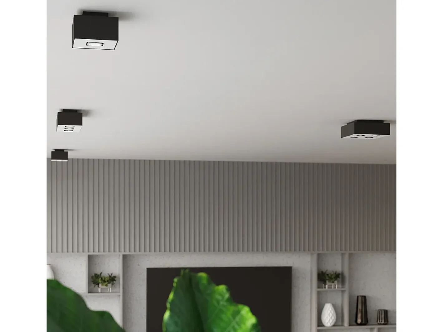 Sollux Lighting Plafón-Sollux MONO - Lámpara de techo empotrada de 3 luces en y negro, GU10 Blanco