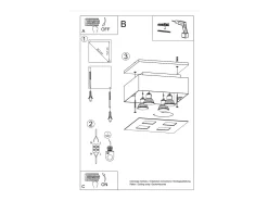Sollux Lighting Plafón-Sollux MONO - Lámpara de techo empotrada de 4 luces en y negro, GU10 Blanco