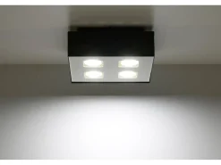 Sollux Lighting Plafón-Sollux MONO - Lámpara de techo empotrada de 4 luces en y negro, GU10 Blanco