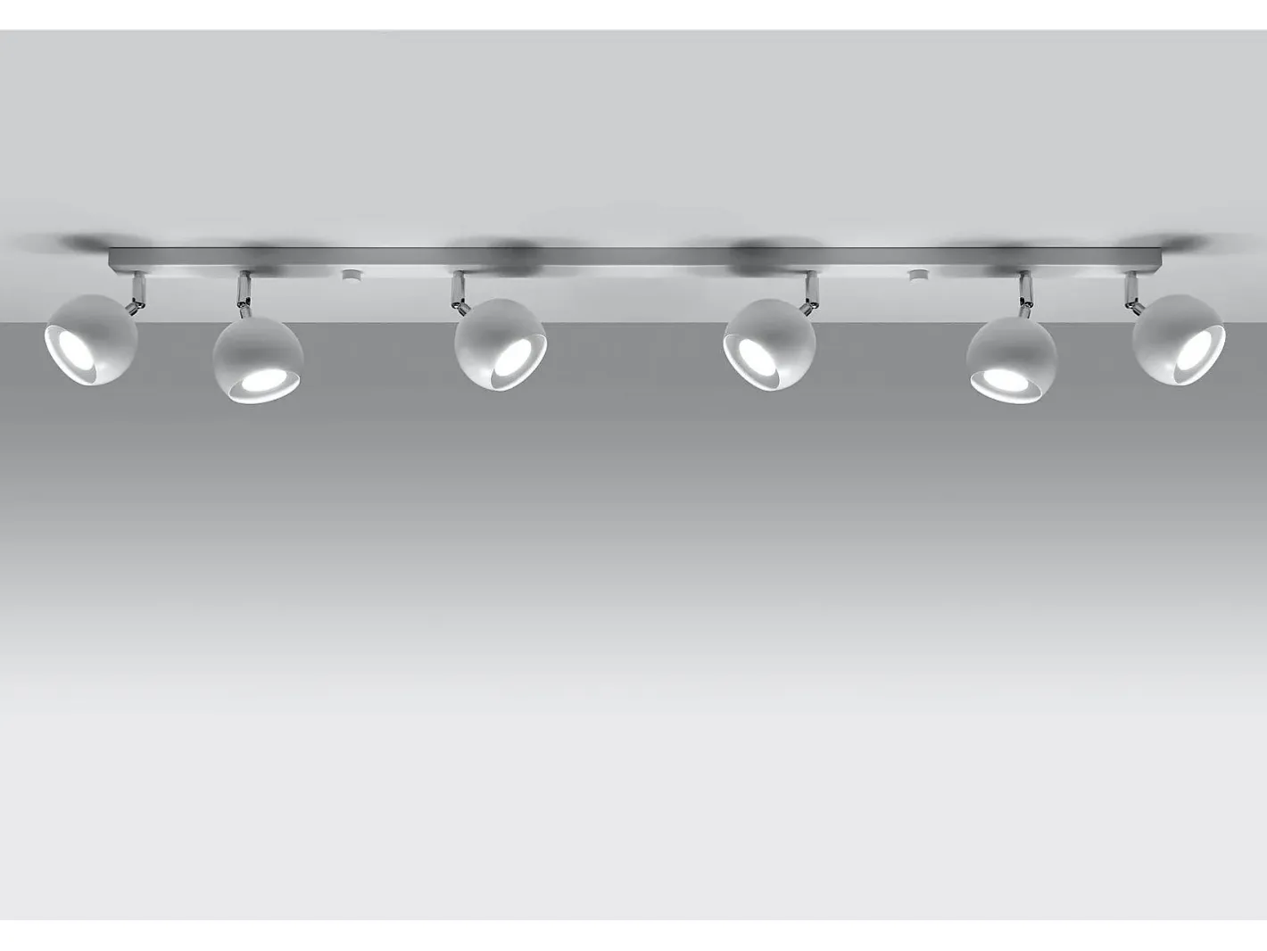 Sollux Lighting Plafón-Sollux OCULARE - Barra de 6 focos de luz blanca, GU10 Blanco