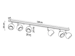 Sollux Lighting Plafón-Sollux OCULARE - Barra de 6 focos de luz blanca, GU10 Blanco