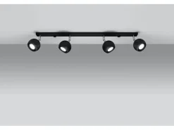 Sollux Lighting Plafón-Sollux OCULARE - Barra de 4 focos de luz negra, GU10 Negro