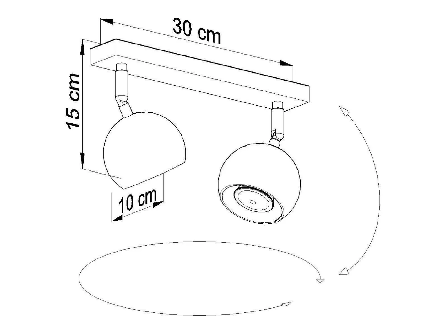Sollux Lighting Plafón-Sollux OCULARE - Barra de 2 focos de luz blanca, GU10 Blanco