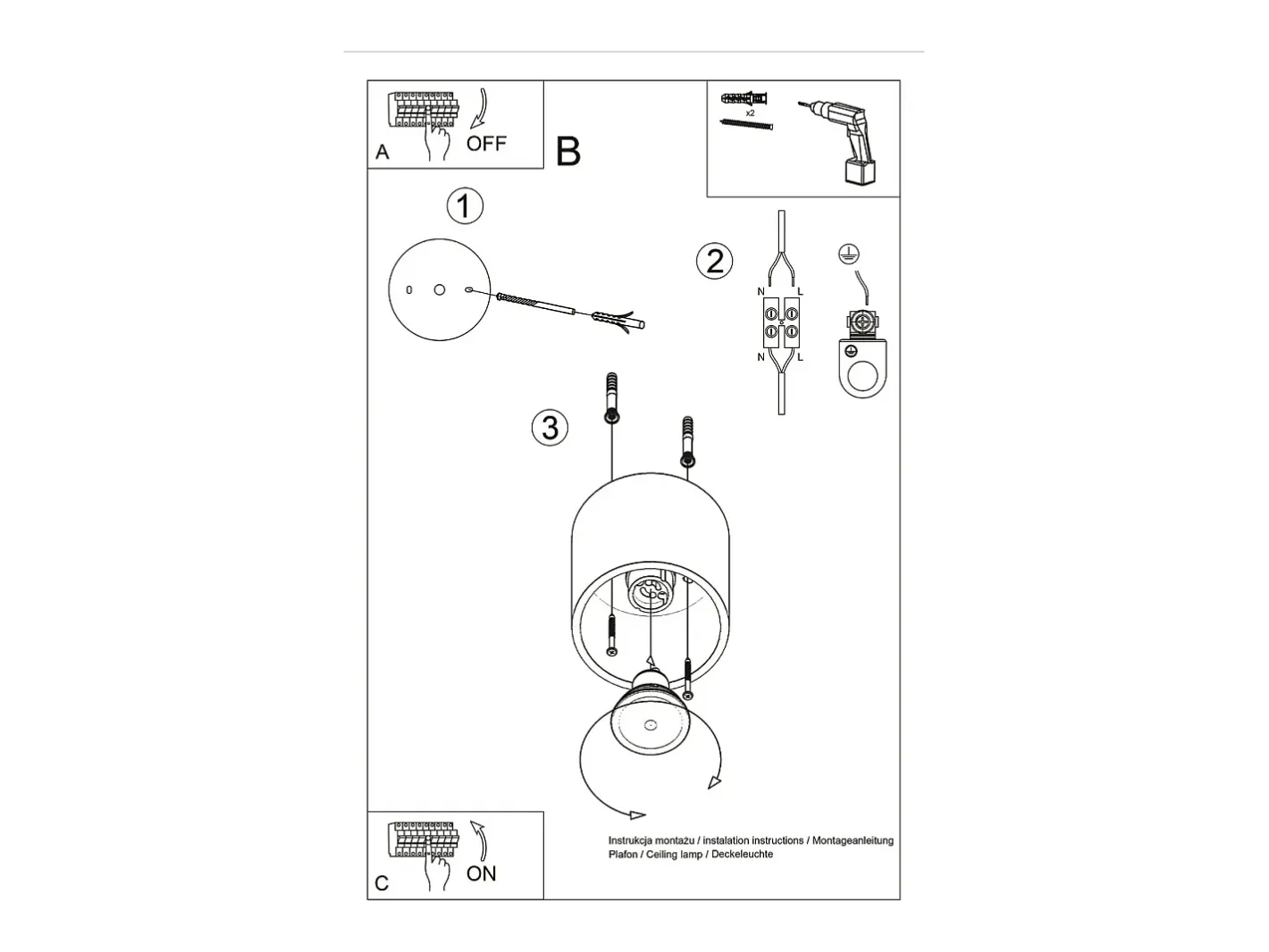 Outlet Sollux Lighting Sollux ORBIS - 1 Downlight de superficie , GU10 Gris