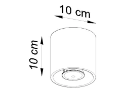 Outlet Sollux Lighting Sollux ORBIS - 1 Downlight de superficie , GU10 Gris