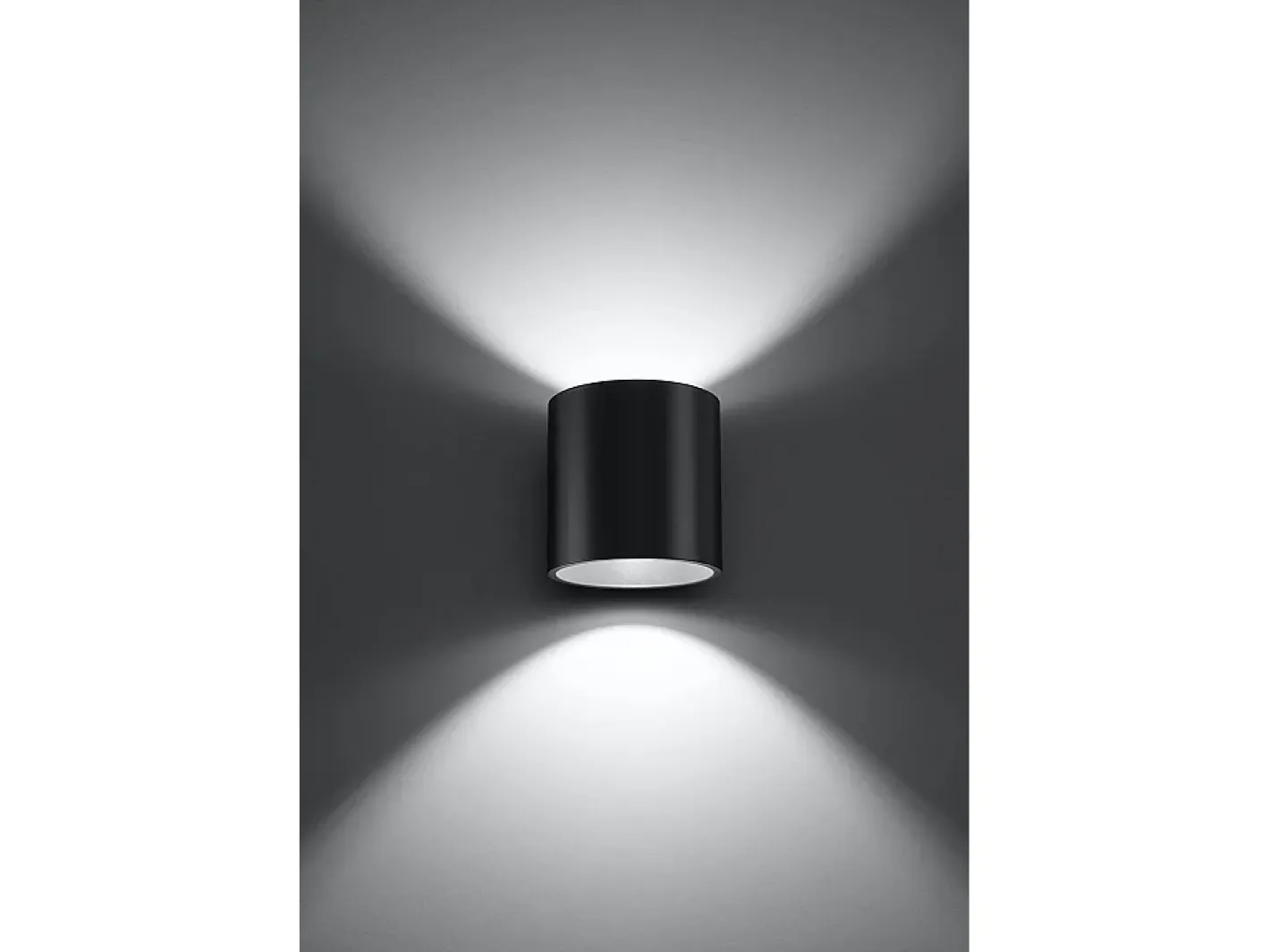 Sollux Lighting Sollux ORBIS - 1 lámpara de pared empotrada Light Up Down Antracita Negro New