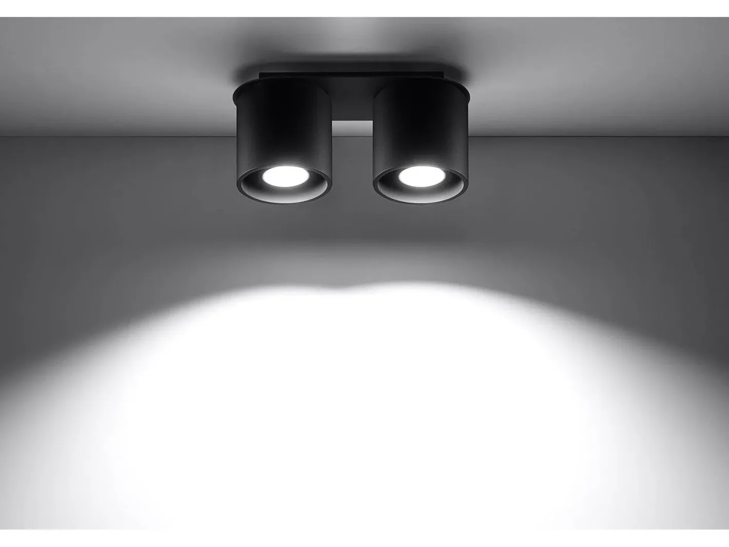 Outlet Sollux Lighting Sollux ORBIS - Downlight montado en superficie de 2 luces , GU10 Negro