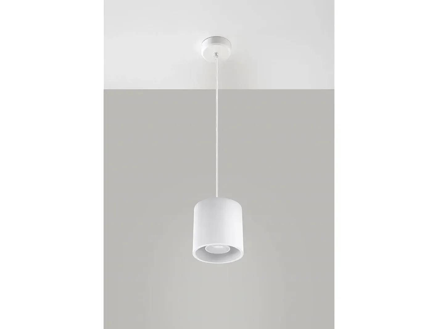 Sollux Lighting Lámpara Suspendida-Sollux ORBIS - Lámpara colgante de techo redonda con 1 luz Blanca, GU10 Blanco
