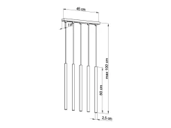 Sollux Lighting Sollux PASTELO - Lámpara colgante con barra de 5 luces blanca, G9 Blanco Hot
