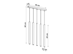 Sollux Lighting Sollux PASTELO - Lámpara colgante con barra de 5 luces blanca, G9 Blanco Hot