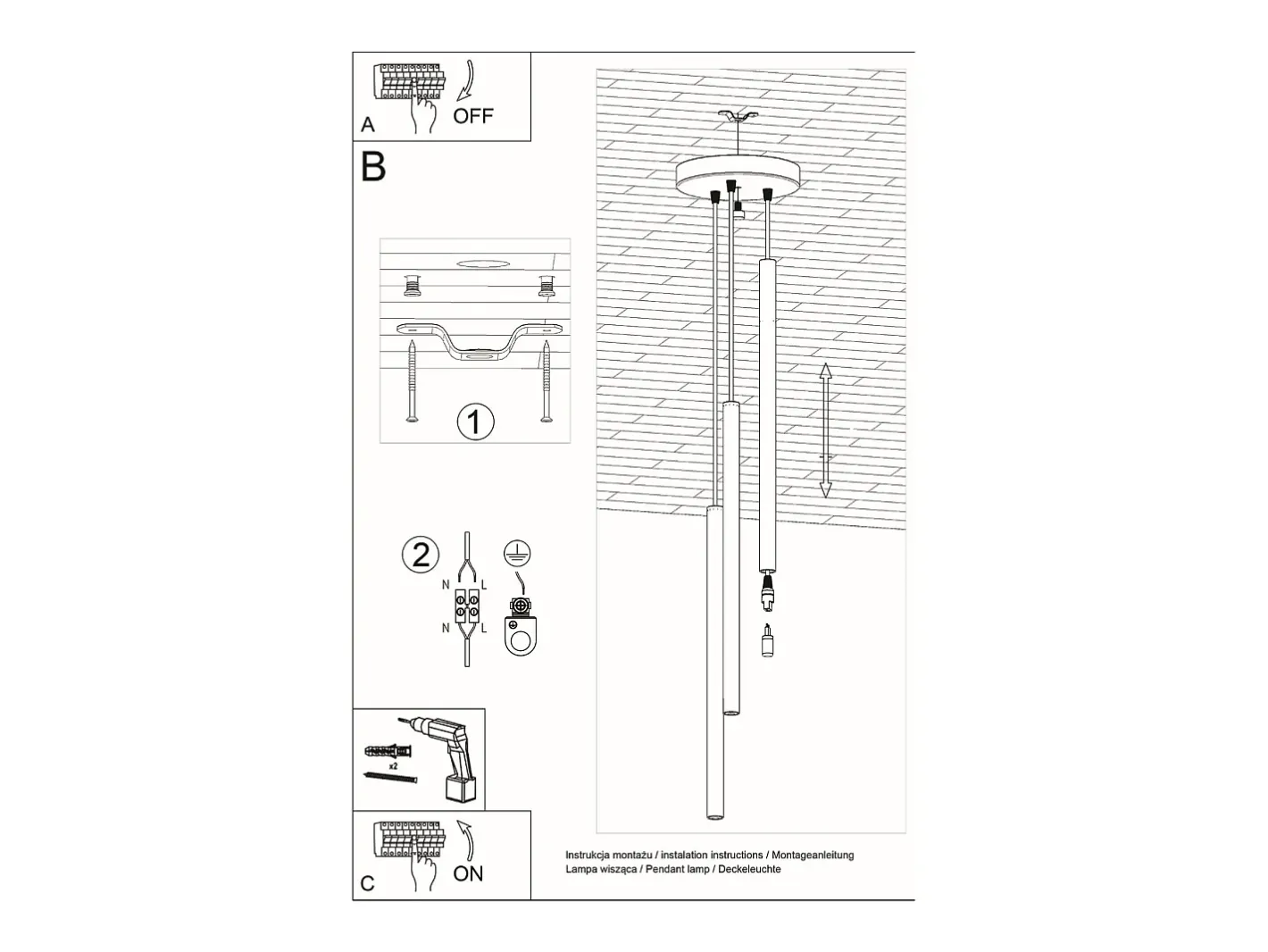 Online Sollux Lighting Sollux PASTELO - Lámpara colgante con tres luces, blanca, G9 Blanco