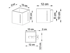 Outlet Sollux Lighting Sollux PIXAR - 1 luz de pared a ras de suelo Blanca, G9 Blanco